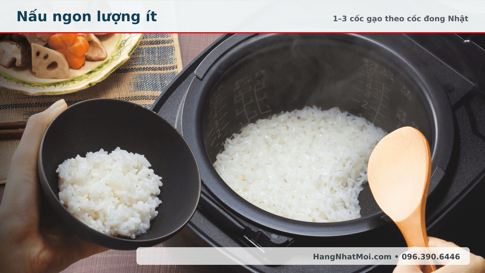 Chế độ nấu ngon lượng ít Tiger JRI-T180 từ 1 đến 3 cốc