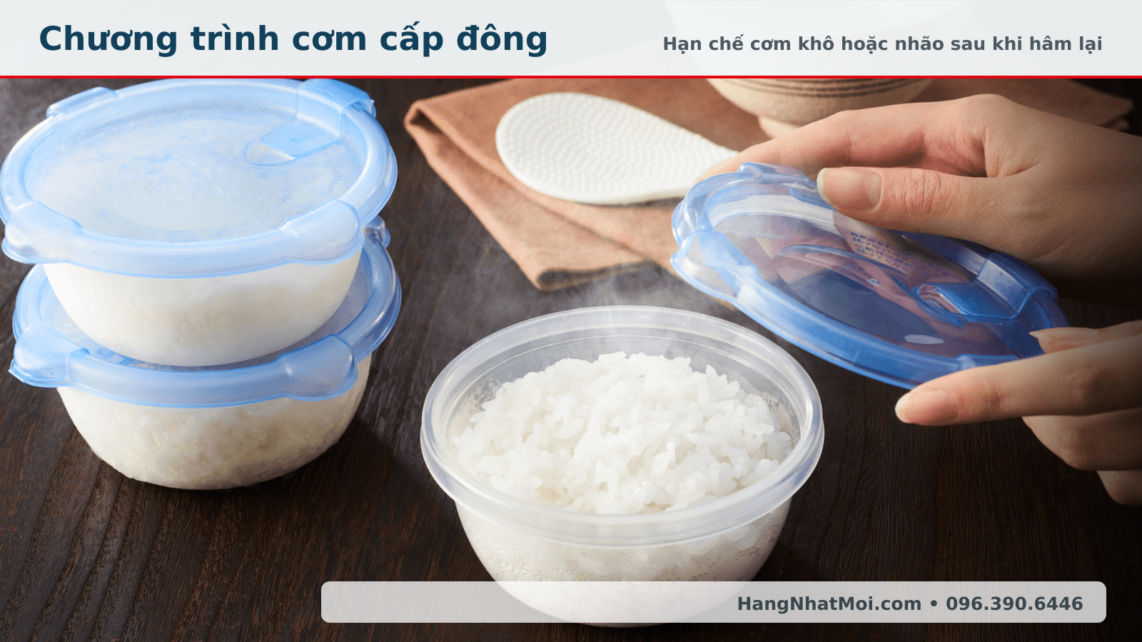 Cơm cấp đông sau khi hâm lại từ Tiger JRI-T180