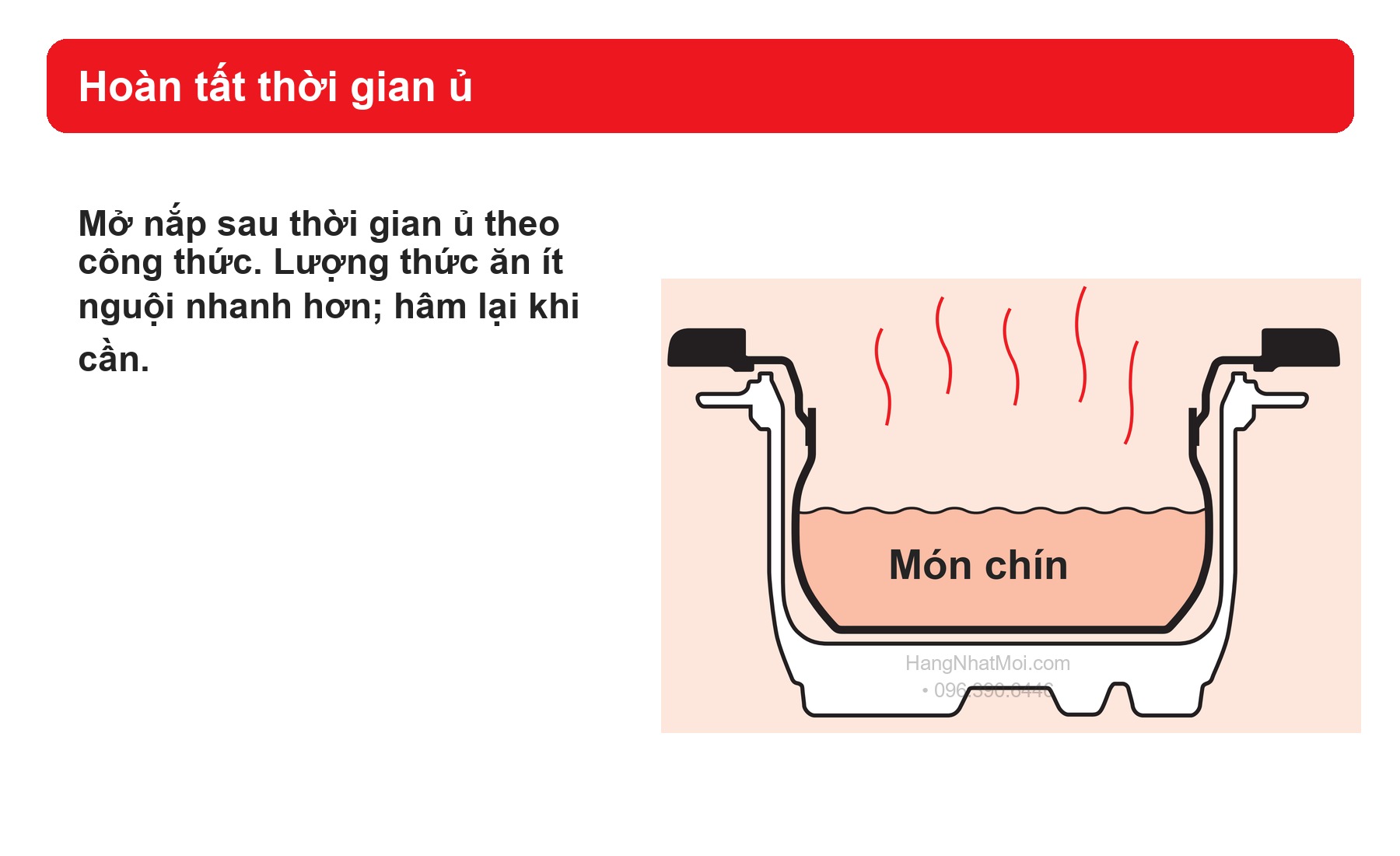 Sơ đồ hãng THERMOS KBG: hoàn tất thời gian ủ.