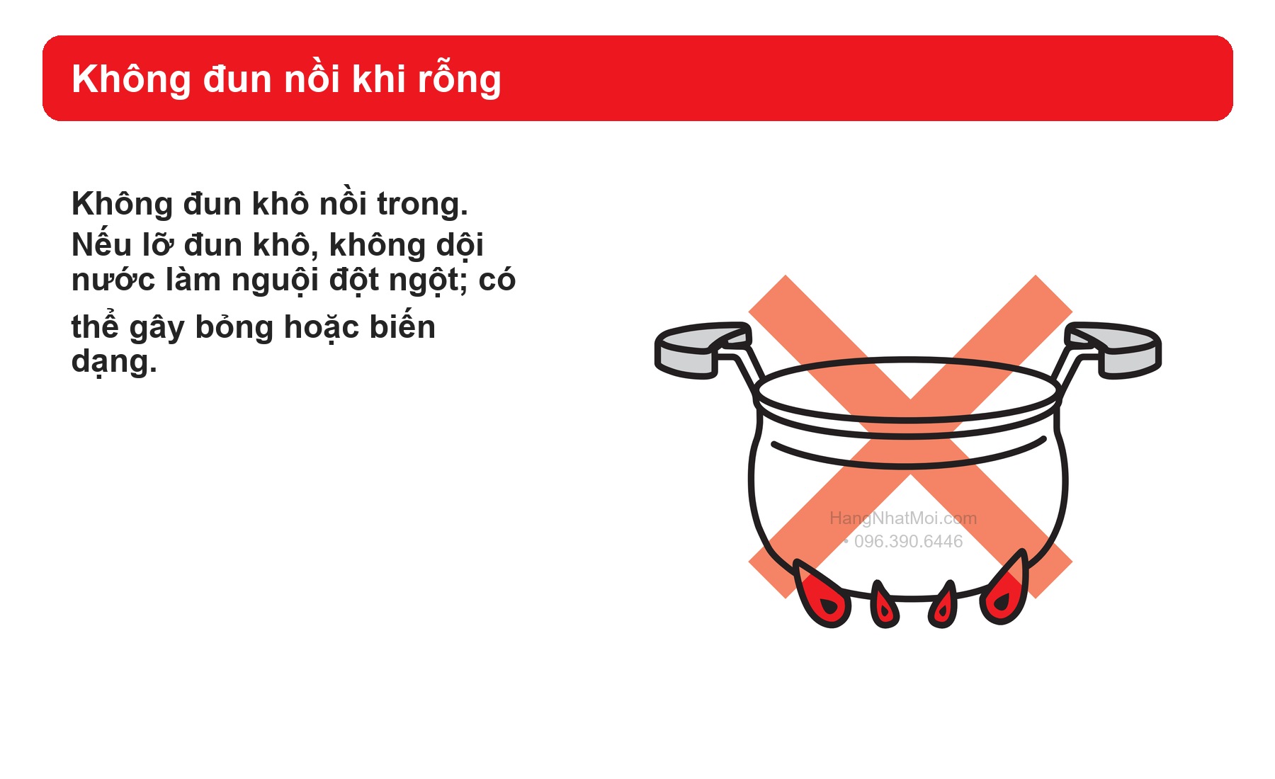 Cảnh báo hãng THERMOS KBK: không đun nồi khi rỗng.