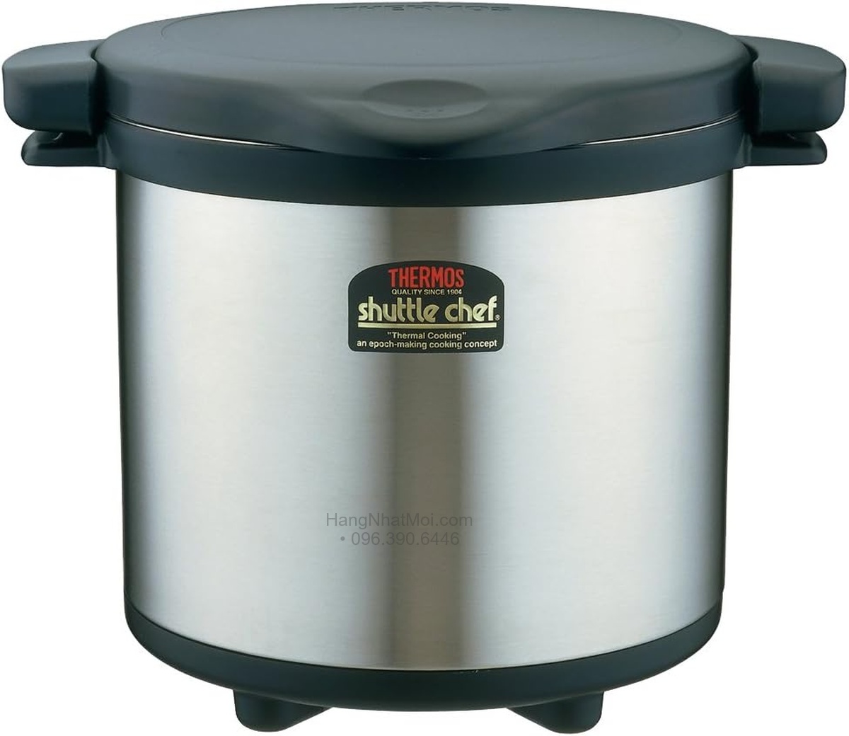 Bình ủ KPS-8001 BK dung tích 8 L với nắp và tay cầm màu đen.