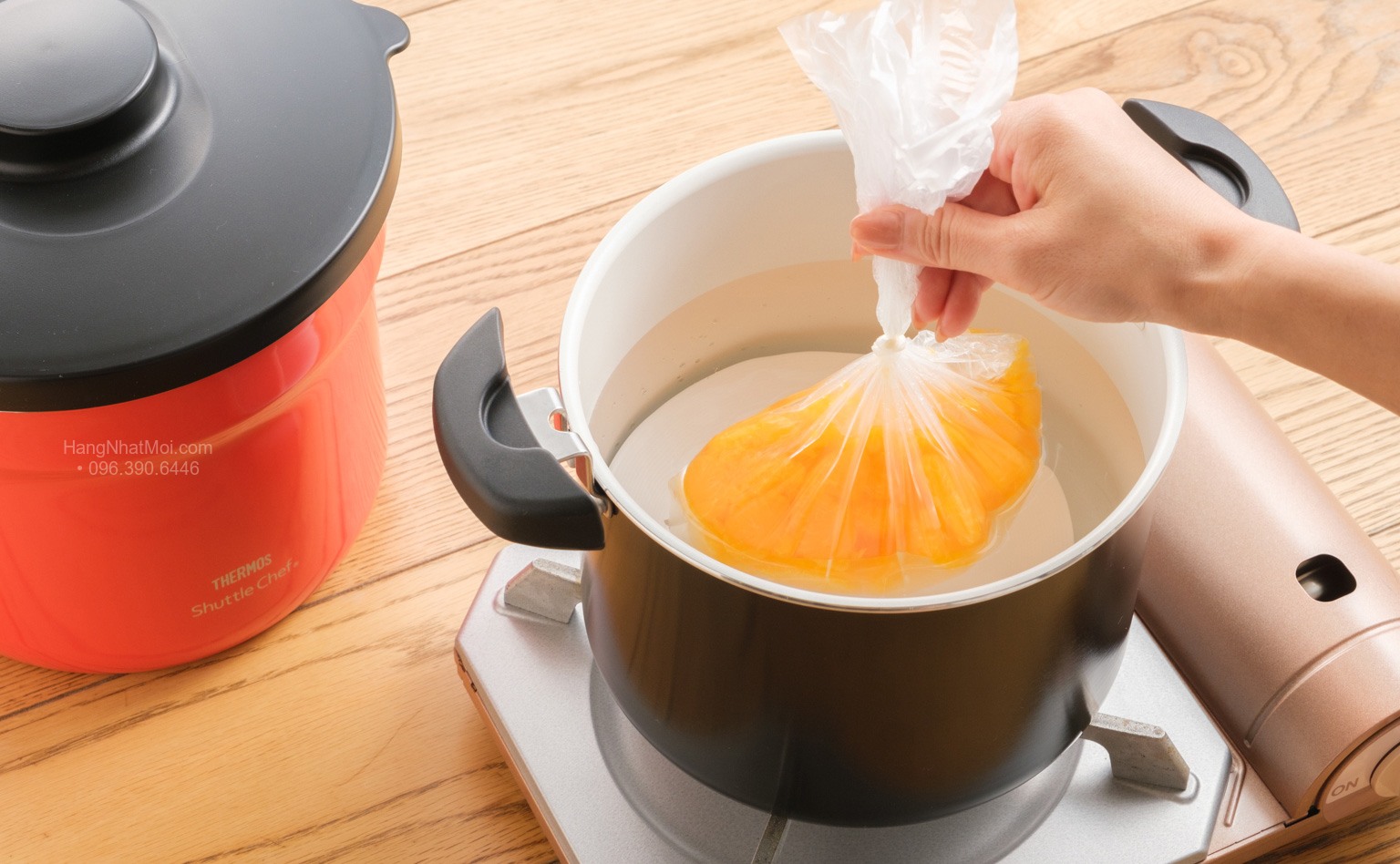 Minh họa công đoạn gia nhiệt trong nồi phủ ceramic của dòng KBJ