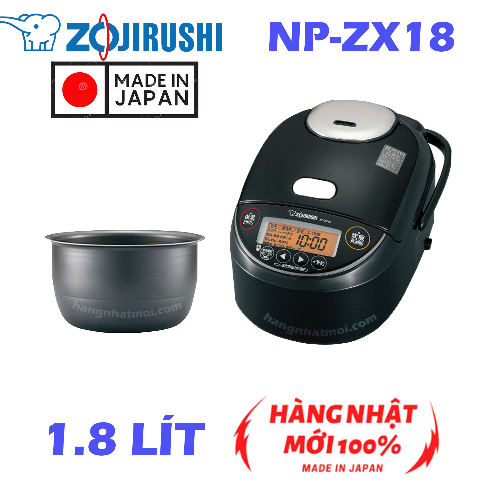 Nồi cơm Nồi cơm điện Cao tần IH Áp suất Zojirushi NP-ZX18 Chính hãng