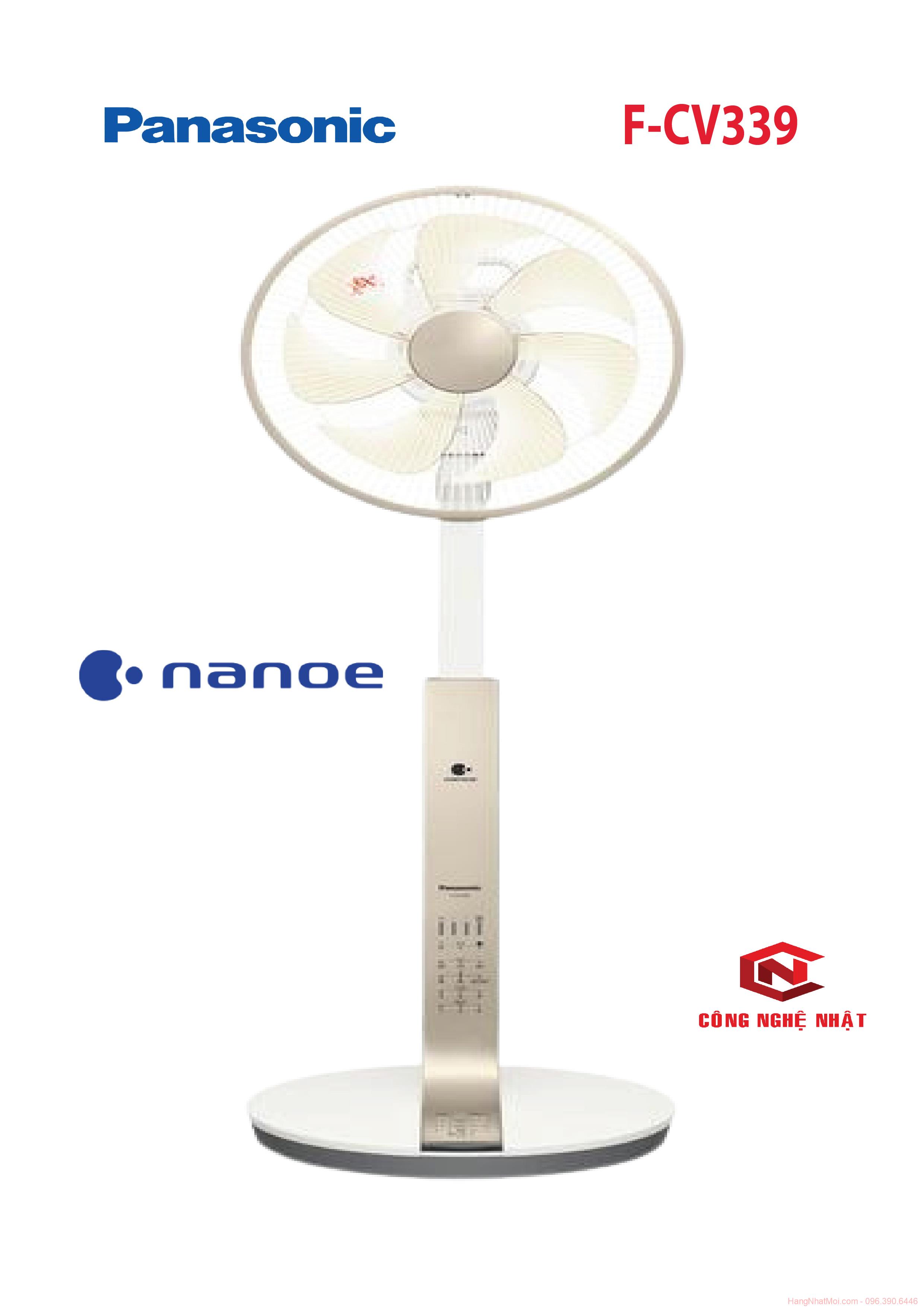 Quạt Điện Panasonic F-CV339 NanoE xoay 4 chiều [New 2022]
