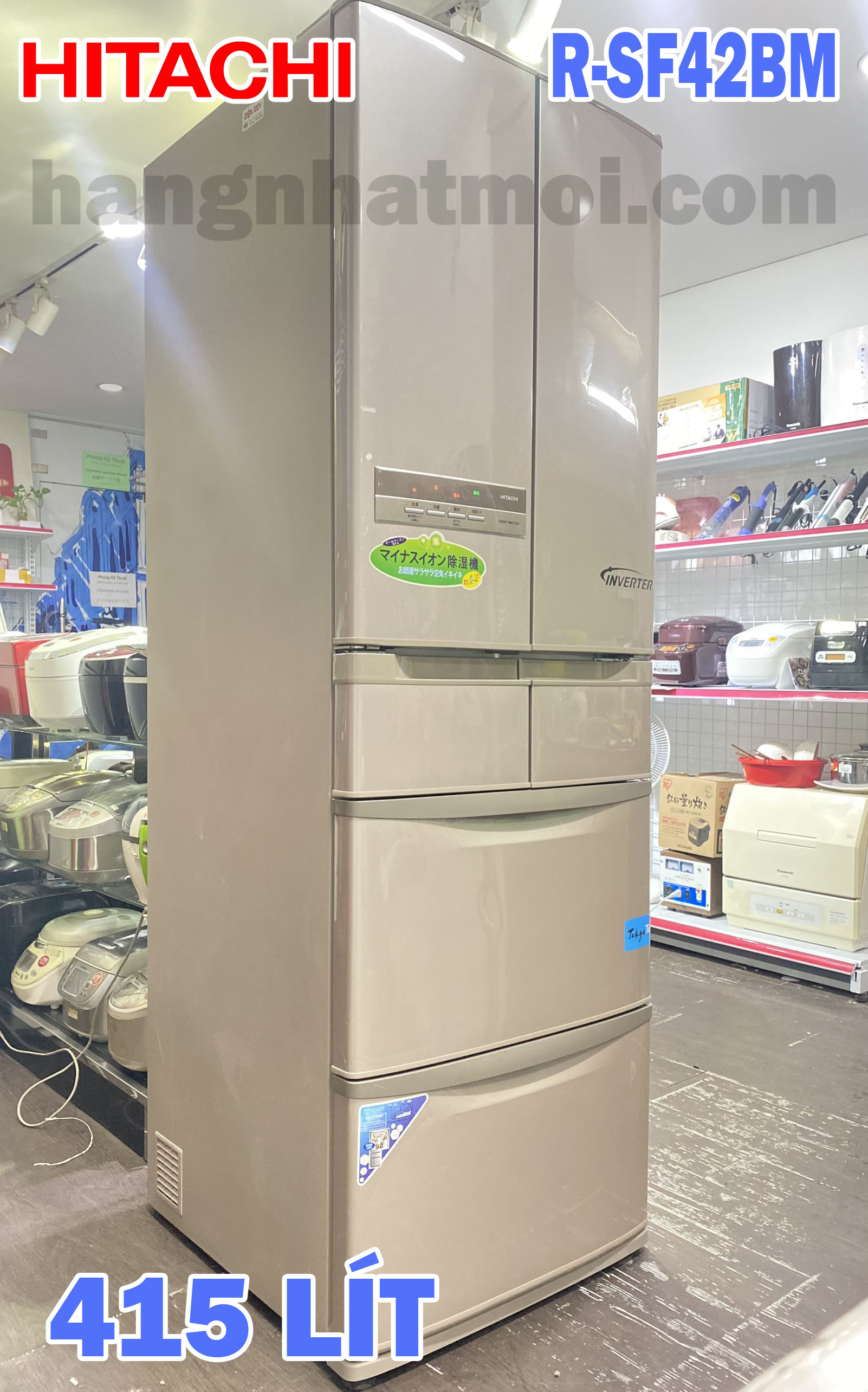 Tủ lạnh nội địa HITACHI R-SF42BM còn mới khoảng 90% ,nguyên zin, inverter siêu tiết kiệm điện chỉ 220kWh/1 năm, made in japan. Tủ lạnh nội địa HITACHI R-SF42BM còn mới khoảng 90% ,nguyên zin, inverter siêu tiết kiệm điện chỉ 220kWh/1 năm, made in japan.