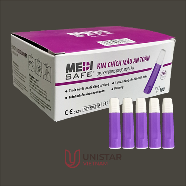 Kim chích máu an toàn MEDISAFE (hộp 100 chiếc)