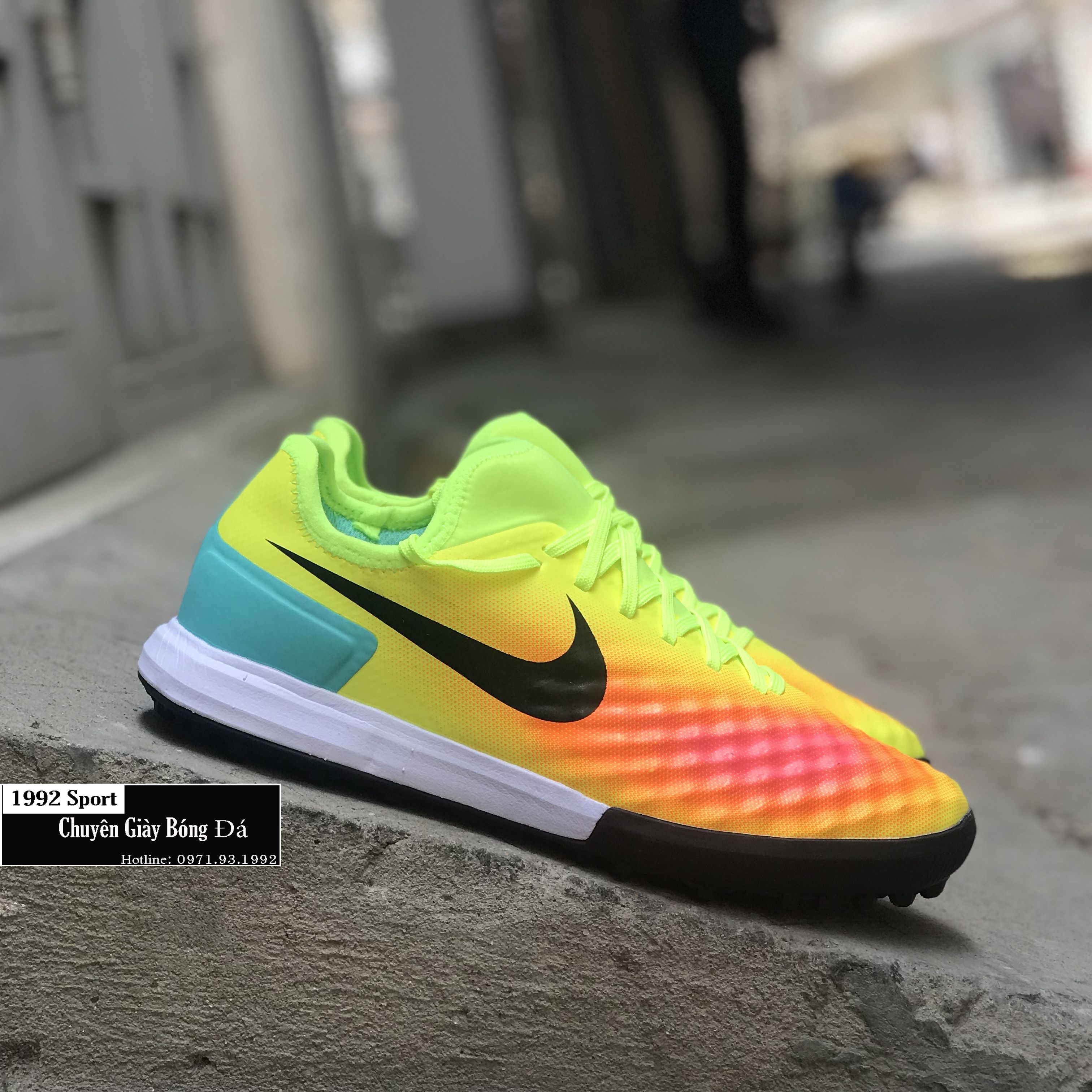 Giày Bóng Đá Nike MagistaX Finale II Xanh Chuối Cam TF