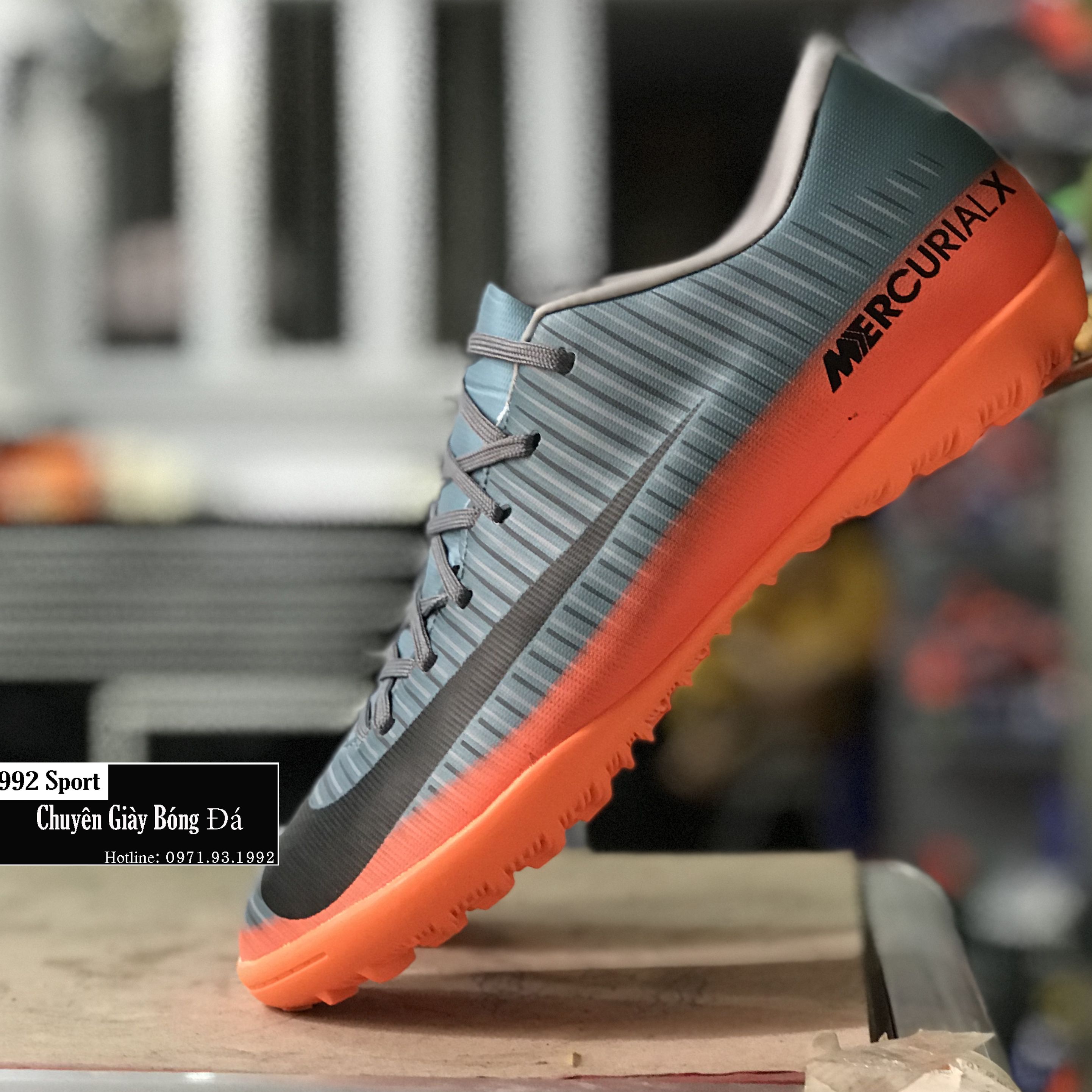 Giày Bóng Đá Nike Mercurical Victory VI TF Xám Cam CR7 TF 1992