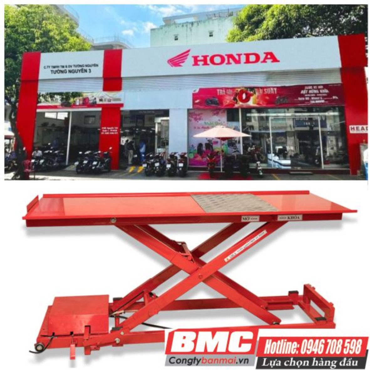 Bàn nâng sửa chữa xe máy dương nền SG-250
