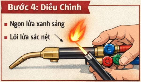 Bước 4 - Điều chỉnh tay hàn No.2 Welding Torch Z