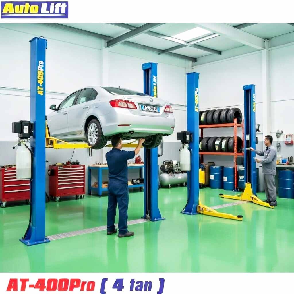 Cầu nâng 2 trụ giằng dưới Autolift 4 tấn