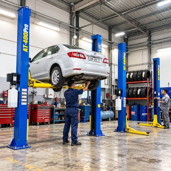 Cầu nâng 2 trụ giằng dưới Autolift 4 tấn