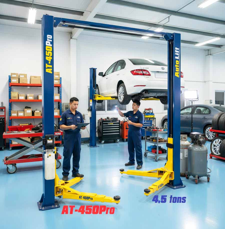 cầu nâng 2 trụ giằng trên Autolift 4,5 tấn AT-450Pro, Cầu nâng 2 trụ cổng trên