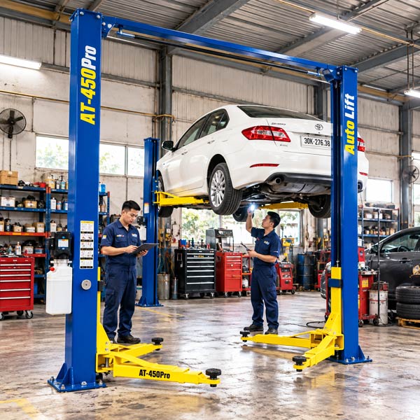 cầu nâng 2 trụ giằng trên Autolift 4,5 tấn AT-450Pro, Cầu nâng 2 trụ cổng trên