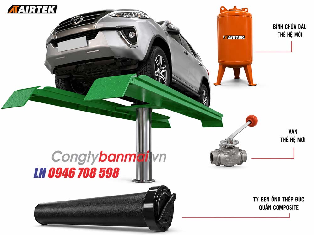 Cấu tạo cầu nâng rửa xe ô tô 1 trụ