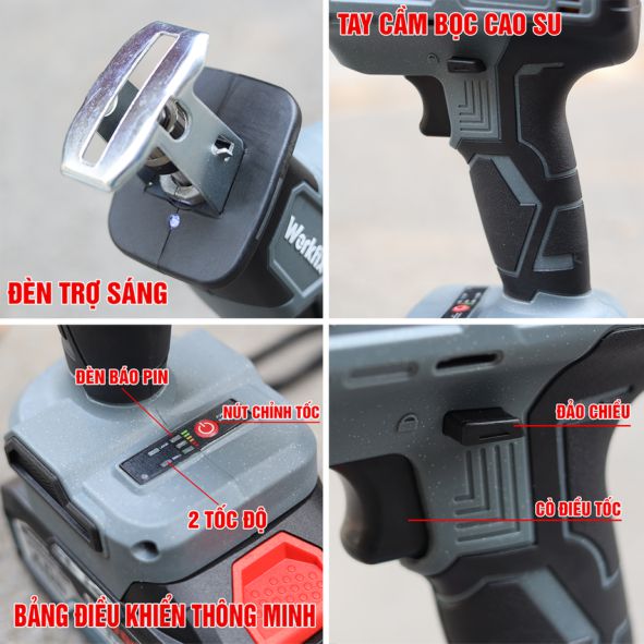 Cấu tạo máy cưa kiếm dùng Pin cầm tay Workfix WF-CK20BL