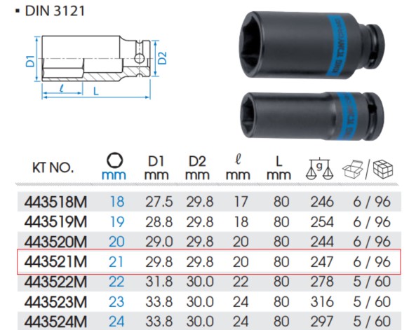 đầu khẩu tuýp đen 17mm - 1/2 inch Kingtony