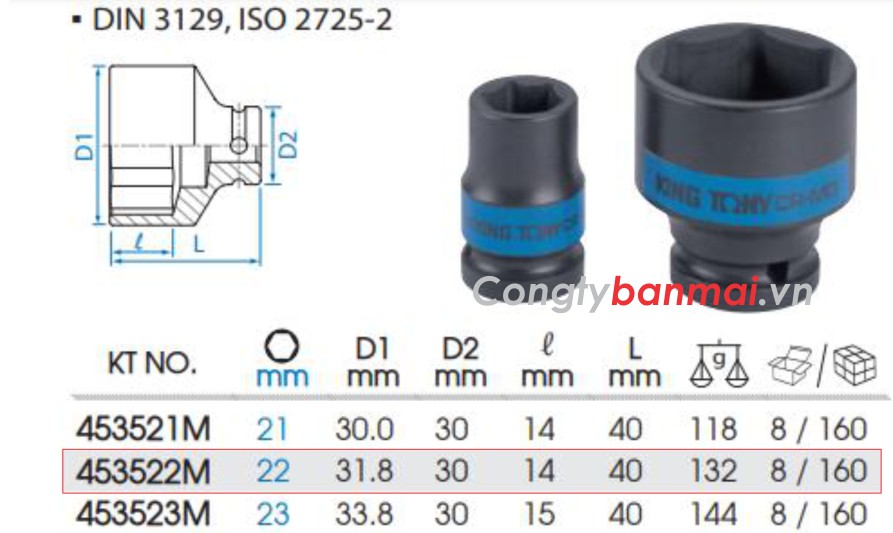 khẩu tuýp 1/2 inch cỡ 22mm, đầu khẩu tuýp đen 1/2 inch cỡ 22mm, đầu khẩu 22mm 1/2 inch