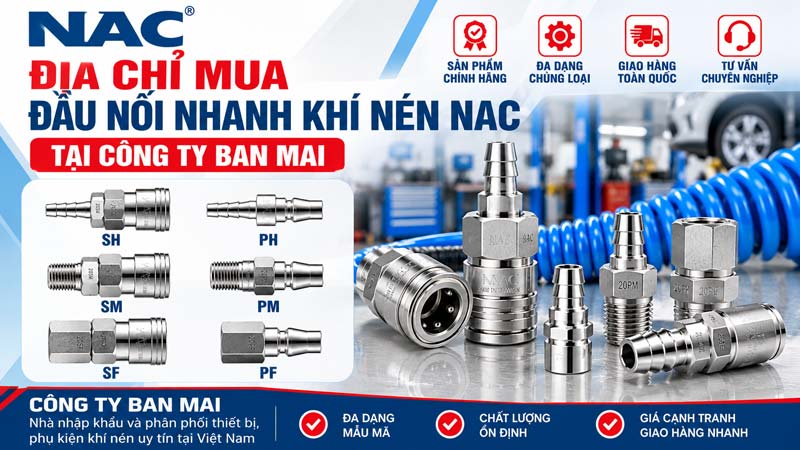 Mua đầu nối nhanh NAC kiểu PF ( Đầu đực ren trong) tại Công ty Ban Mai