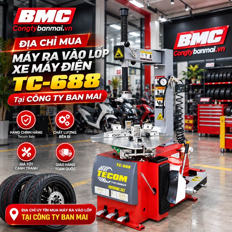 Địa chỉ mua máy ra vào lốp xe máy điện TC-688 uy tín tại Công Ty Ban Mai