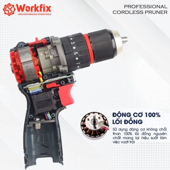 Hình ảnh máy khoan Pin cầm tay Workfix WF-ID1613BL