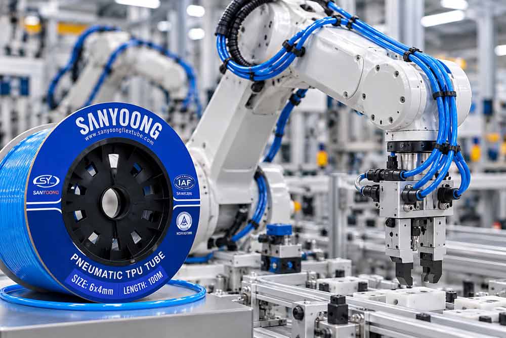 Hình ảnh ống PU dùng cho khí nén trên robot