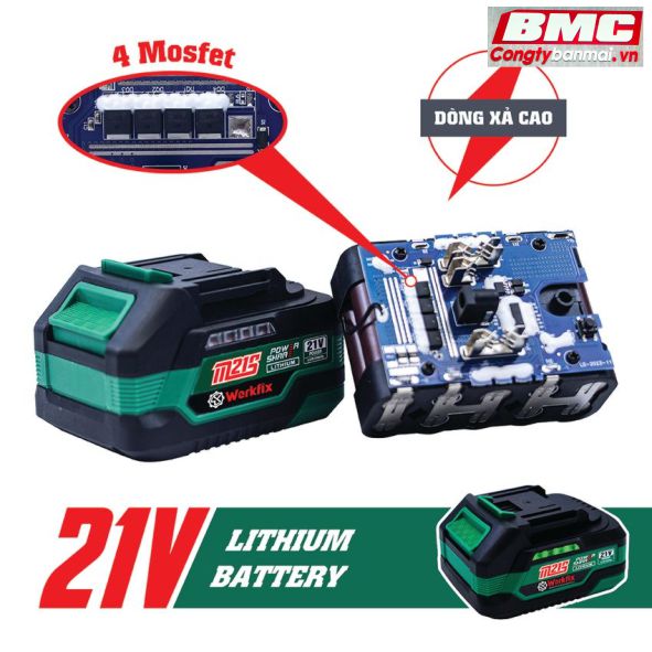 Hình ảnh pin máy bắt ốc dùng pin Workfix 1/2 inch WF-IW650N
