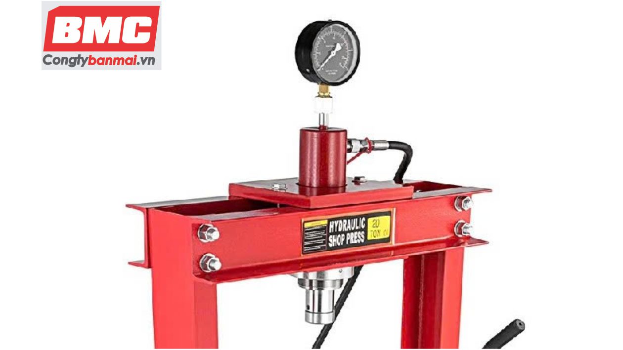 Hình ảnh xy-lanh máy ép thuỷ lực 20 tấn có đồng hồ đo  AT-0720A 