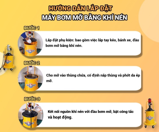 hướng dẫn lắp đặt máy bơm mỡ Kocu