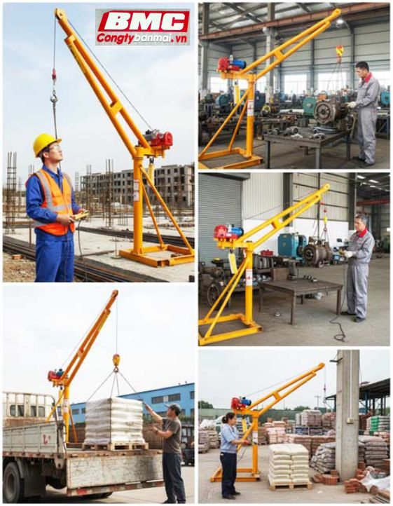 máy tời xây dựng quay 360 độ 800 kg