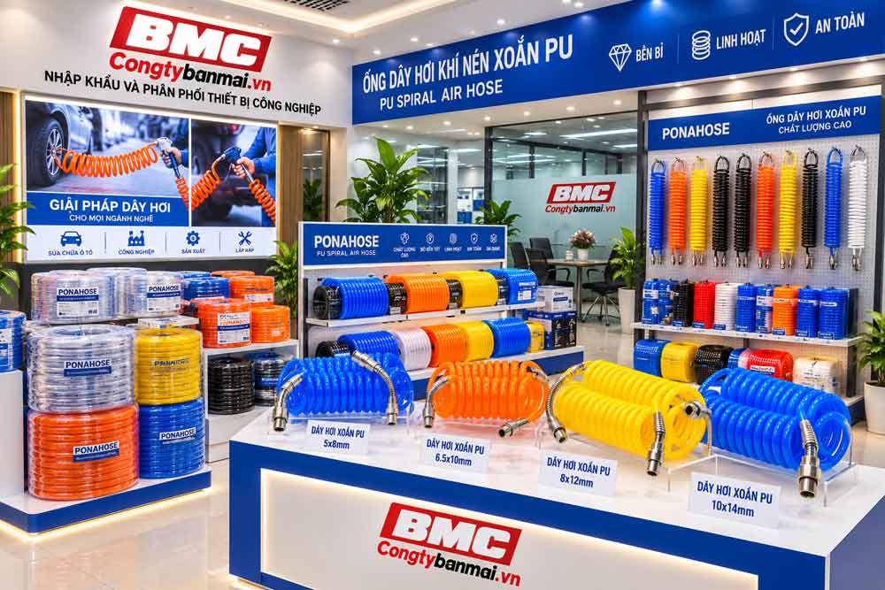 Mua ống dây hơi khí nén xoắn PU tại Công Ty Ban Mai