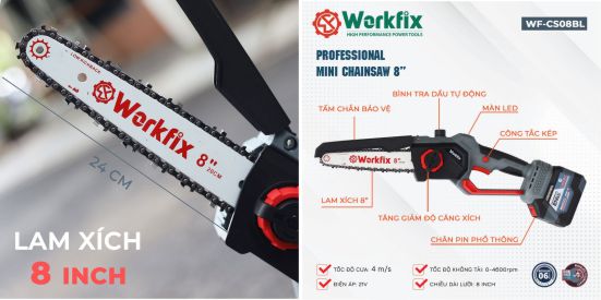Nên mua máy cưa xích Workfix chạy Pin hay chạy Xăng