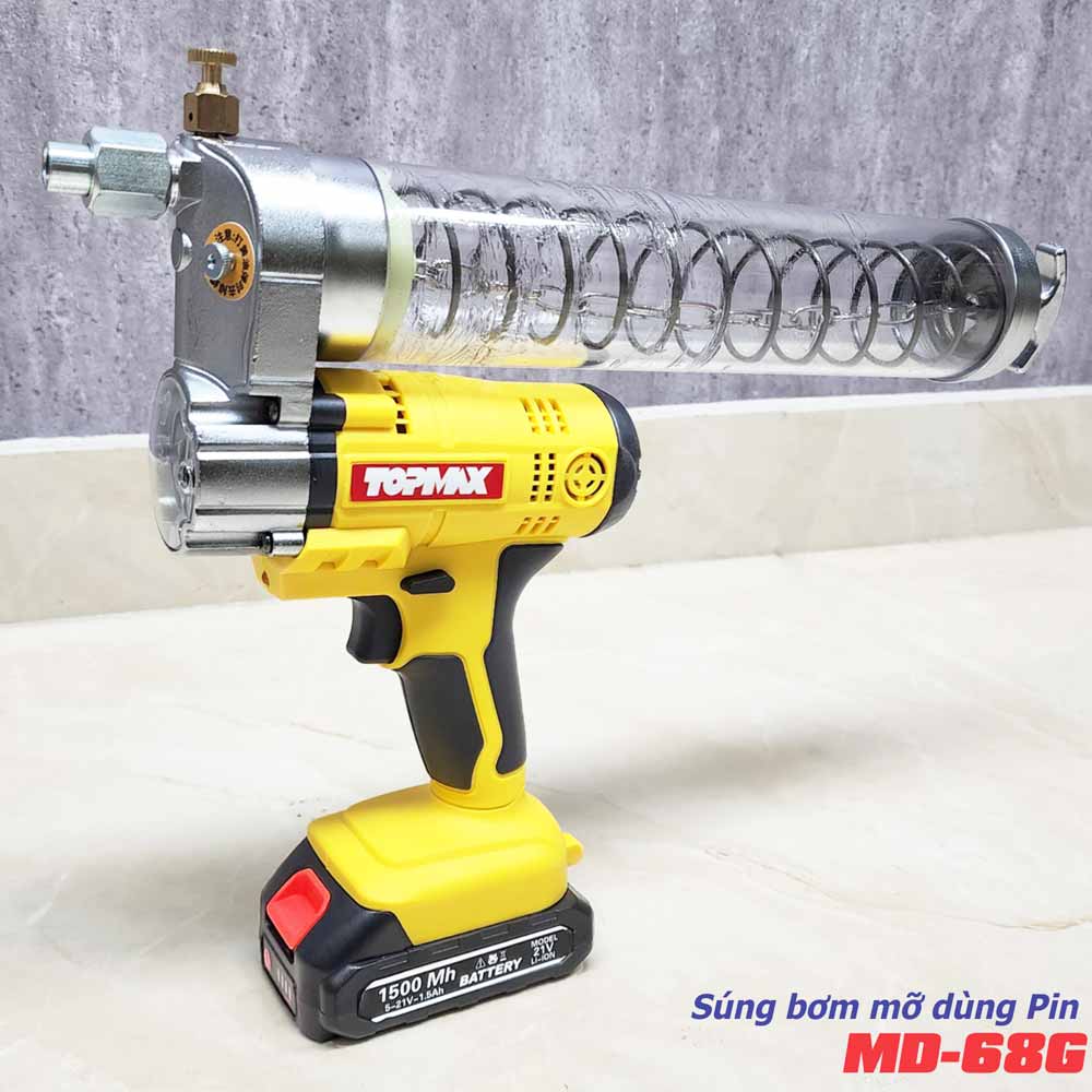 Súng bơm mỡ cầm tay dùng Pin TOPMAX MD-68G