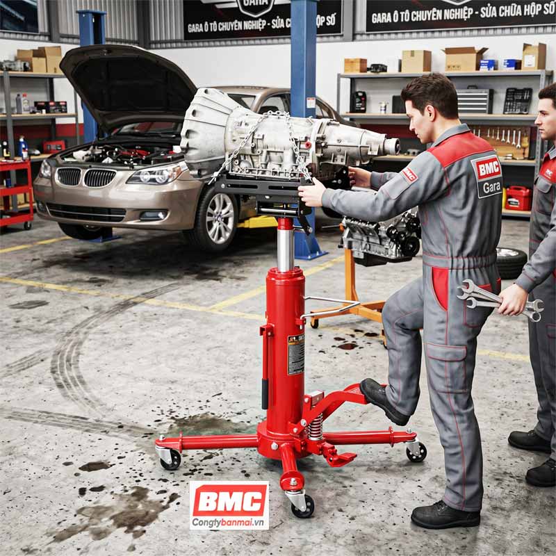 Trải nghiệm thực tế tại Gara khi anh em thợ sử dụng giá đỡ hộp số