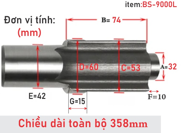 Trục cốt búa súng vặn bu lông BS-9000L