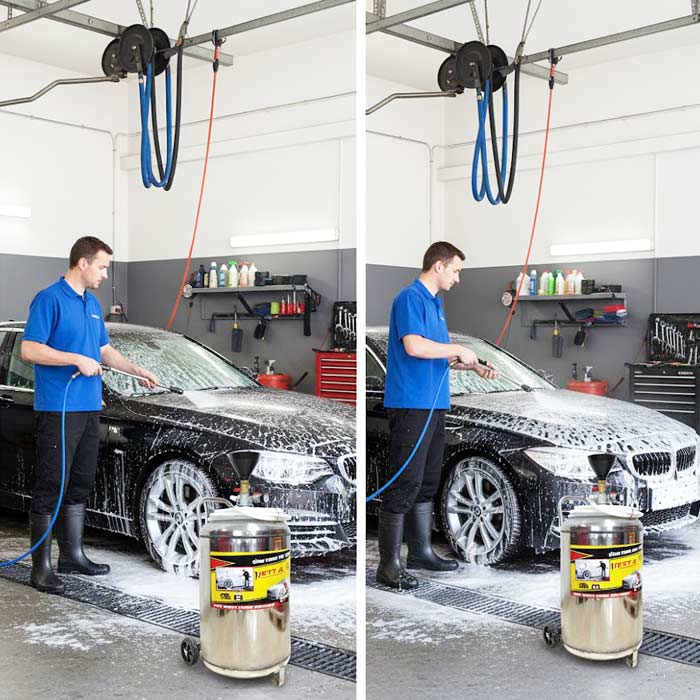 Vận hành bình bọt tuyết rửa xe