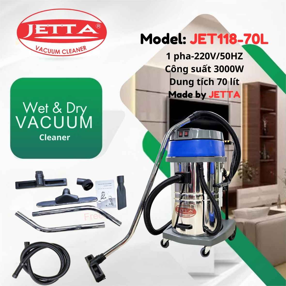 Máy hút bụi khô và ướt JET118-70L