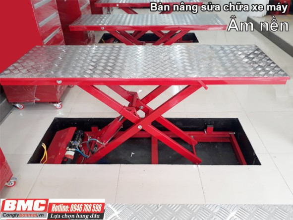 Bàn nâng sửa chữa xe máy lắp âm nền SG-250-A