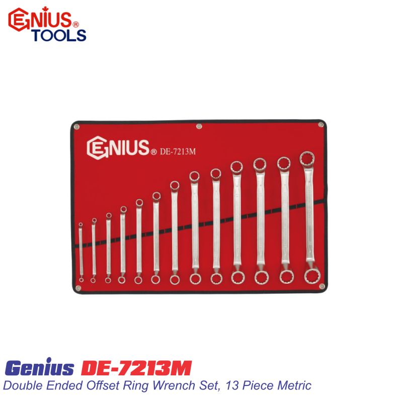 Bộ cờ lê hai đầu tròng hệ mét 13 chiếc hệ mét Genius DE-7213M