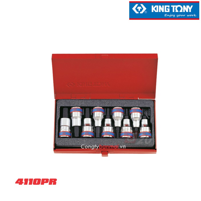 Bộ đầu khẩu tuýp lắp đầu lục giác 4110PR - Kingtony