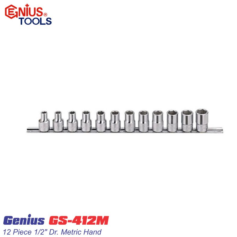Bộ khẩu tuýp lục giác 12 chi tiết Genius ½ inch GS-412M