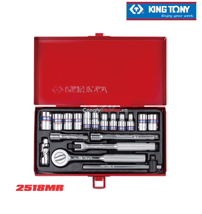 Bộ khẩu tuýp lục giác 1/4'' Kingtony 2518MR