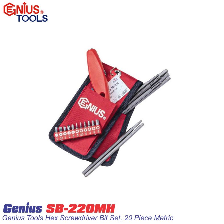 Bộ mũi vặn vít lục giác hệ mét 20 chi tiết Genius SB-220MH