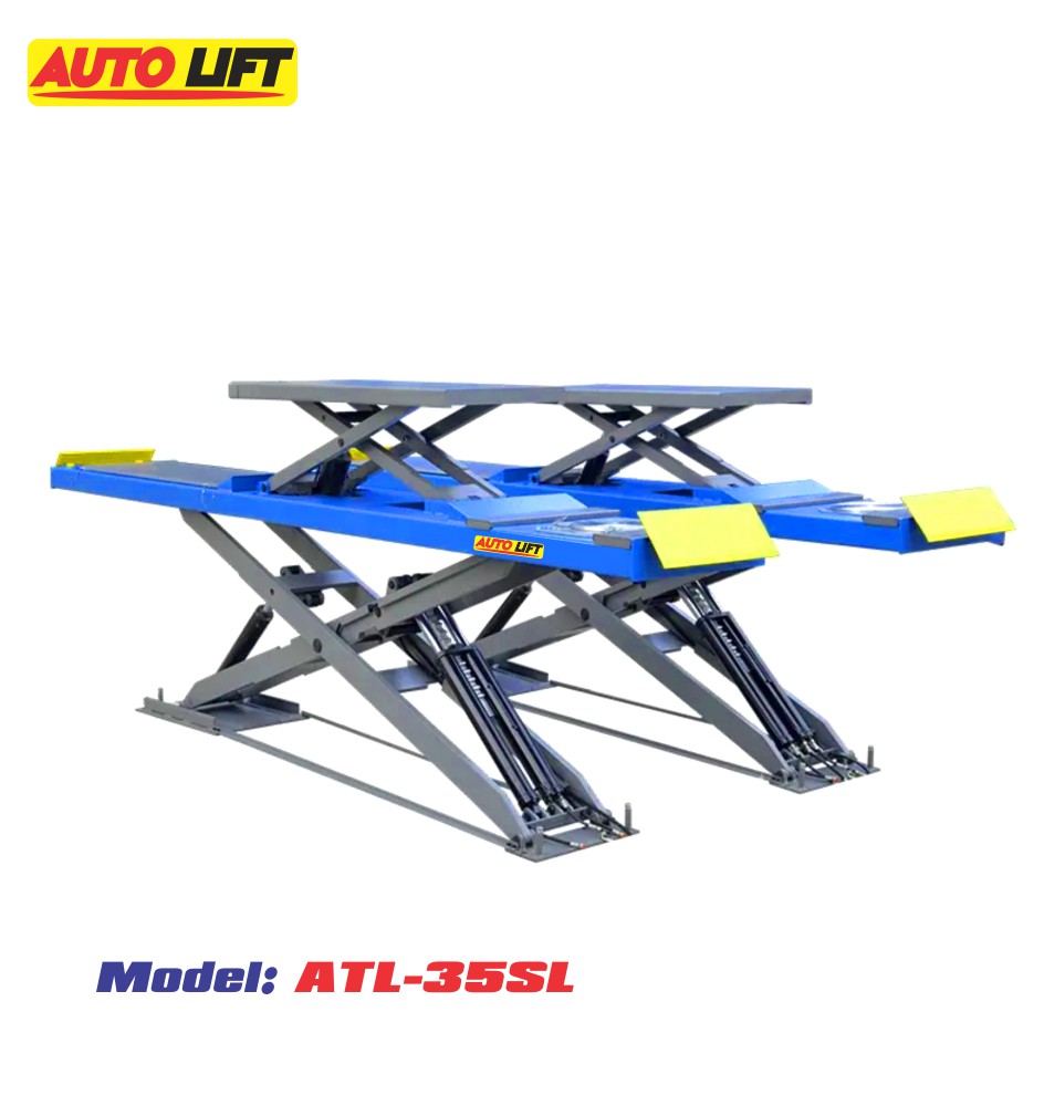 Cầu nâng cắt kéo thân dài 3,5 tấn ATL-35SL 2 tầng nâng, Autolift