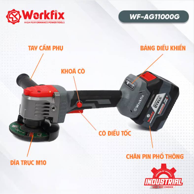 Cầu tạo máy mài pin Workfix WF-AG11000G