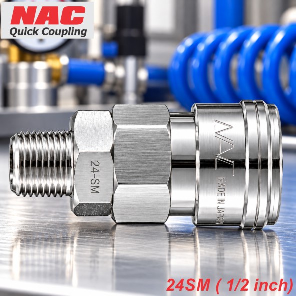 Cút nối nhanh NAC 24SM ren ngoài 1/2"