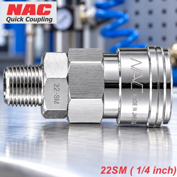 Cút nối nhanh NAC ren ngoài 22SM ( 1/4 inch )