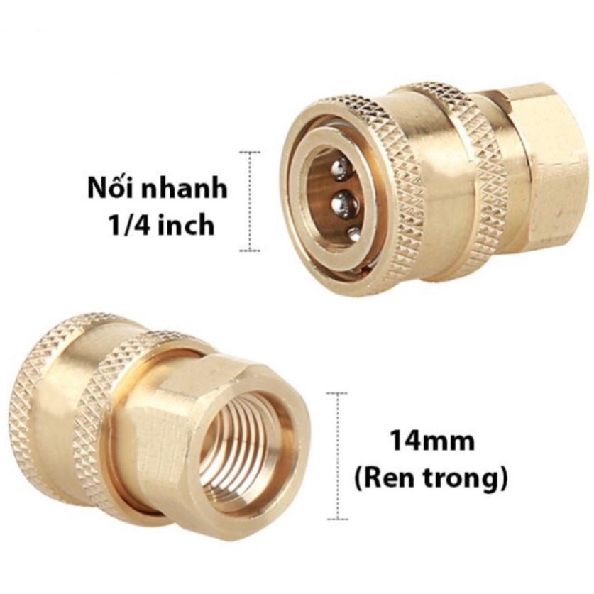 khớp nối nhanh đầu súng 1/4 inch, đầu nối nhanh súng phun 1/4 inch