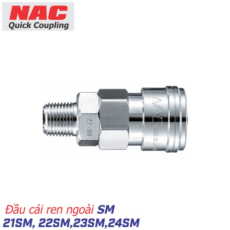 Đầu nối nhanh NAC ren ngoài 22SM, 23SM, 24SM, 44SM, 46SM