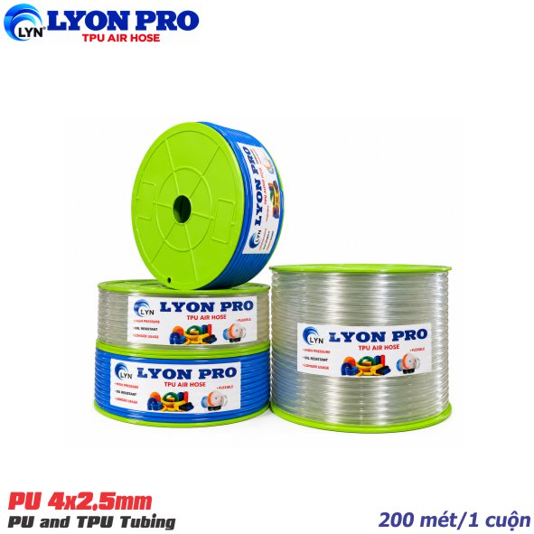 Dây hơi khí nén PU LYON 4x2,5mmx200m